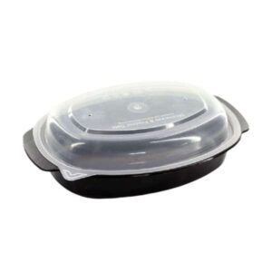 Σκεύος για φούρνο μικροκυμάτων 950ml Μαύρο Oval 50τμχ